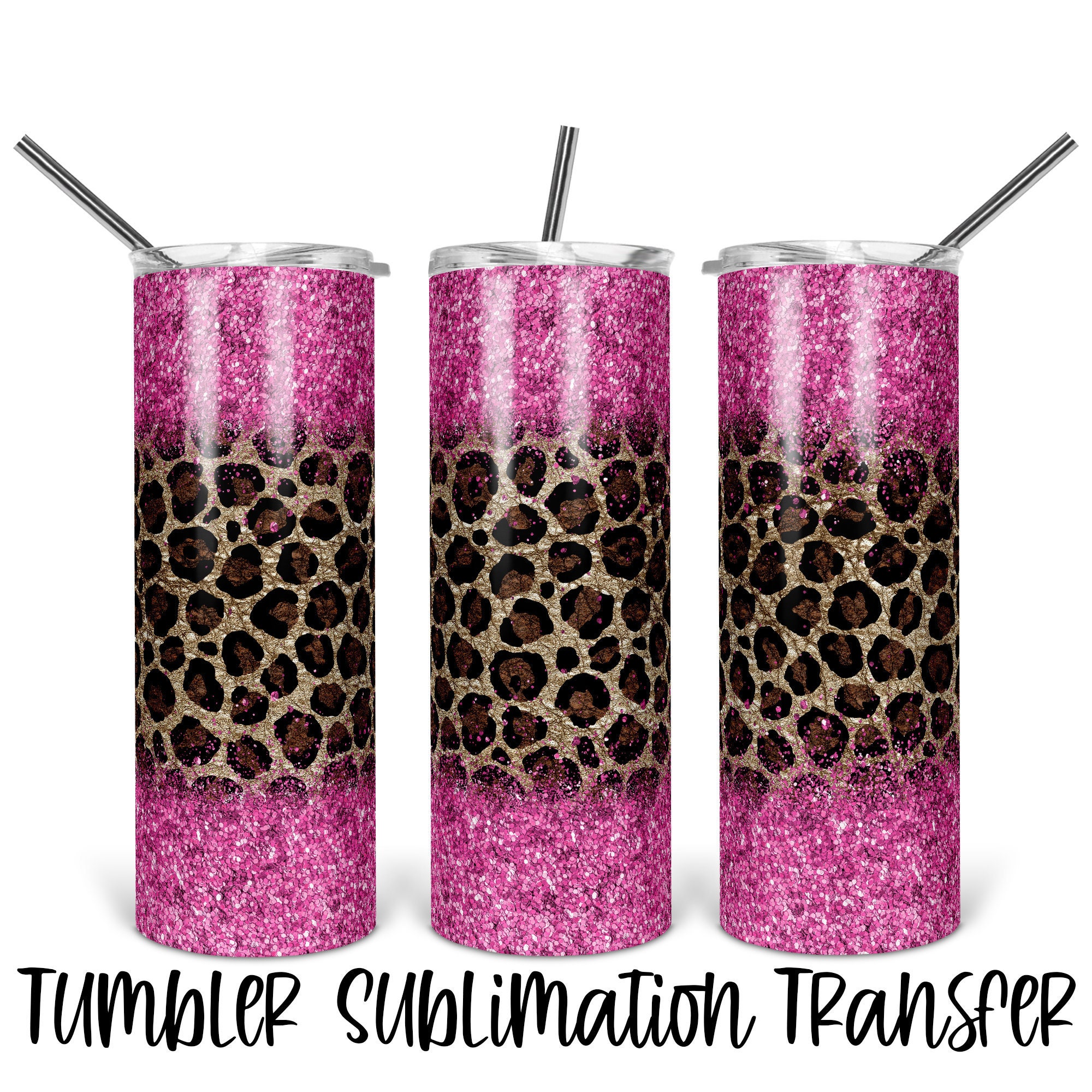 Saints Girl- Tumbler Sublimation Transfer - Ready To Press - Heat Transfer  - 20 OZ - 30 OZ - Skinny Tumbler - Glitter - Saints - Leopard