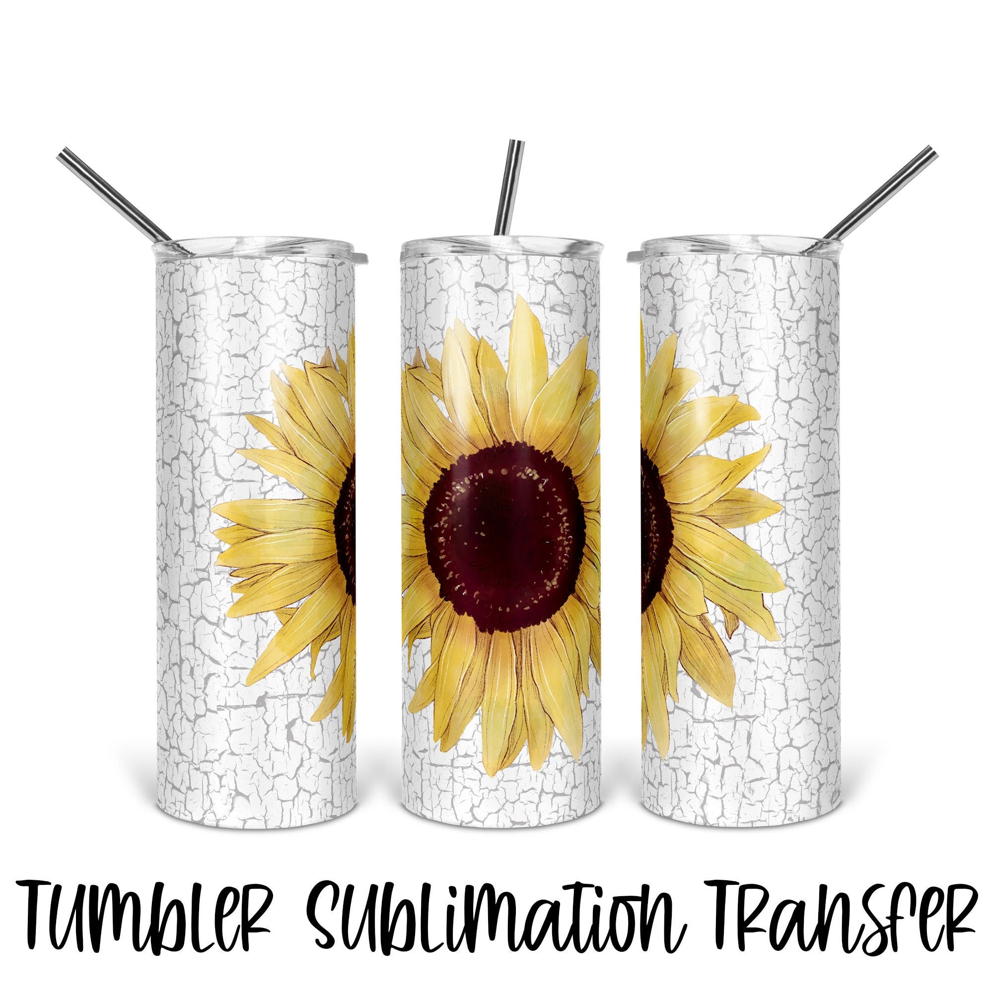 Sunflower Crackle – Tumbler Sublimation Transfer – Ready To Press – Heat  Transfer – 20 oz Skinny – 30 oz Skinny – 30 oz Thick – Paint