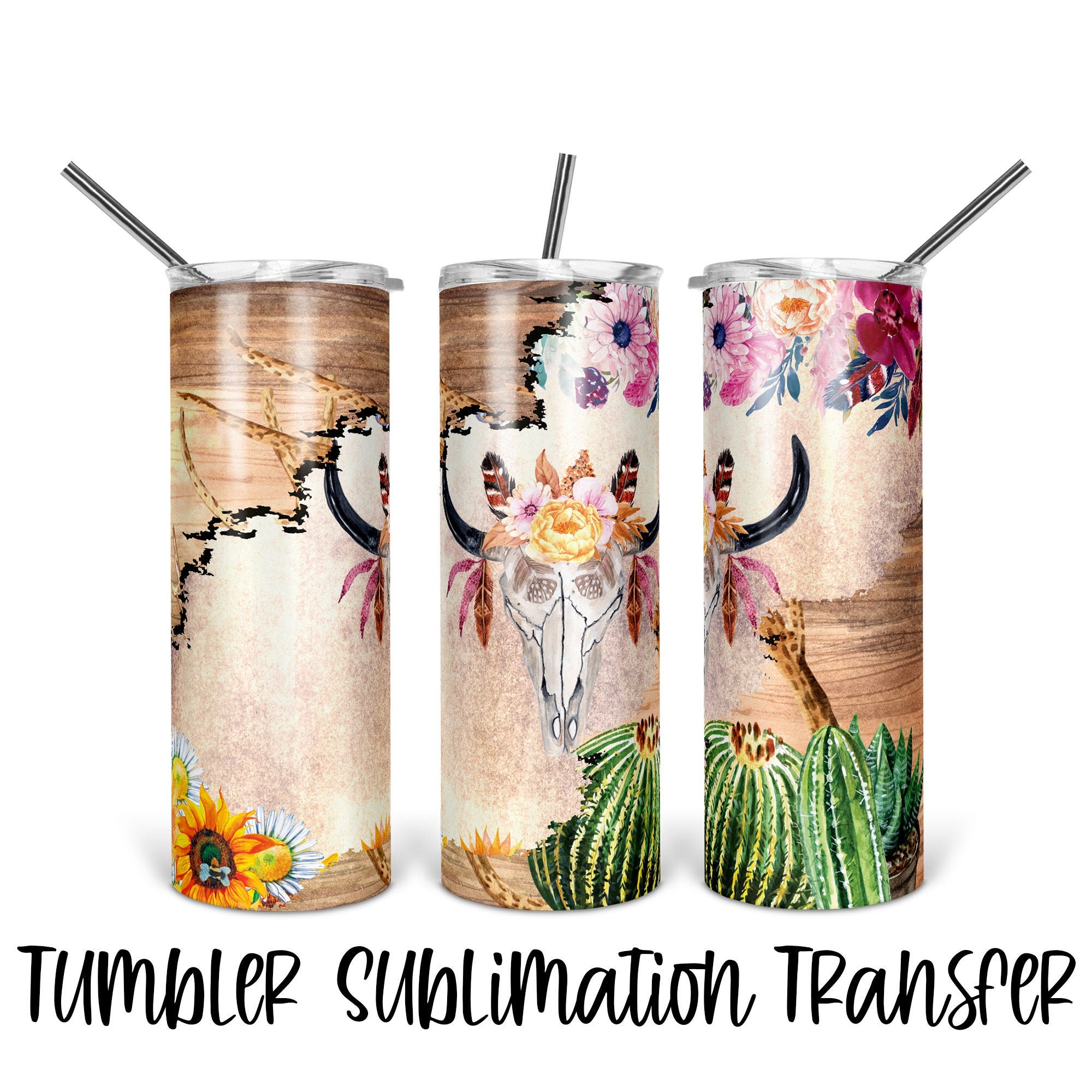 Mama Tumbler Tropical Flowers 20oz Skinny Straight Tumbler drinkware-with  straw