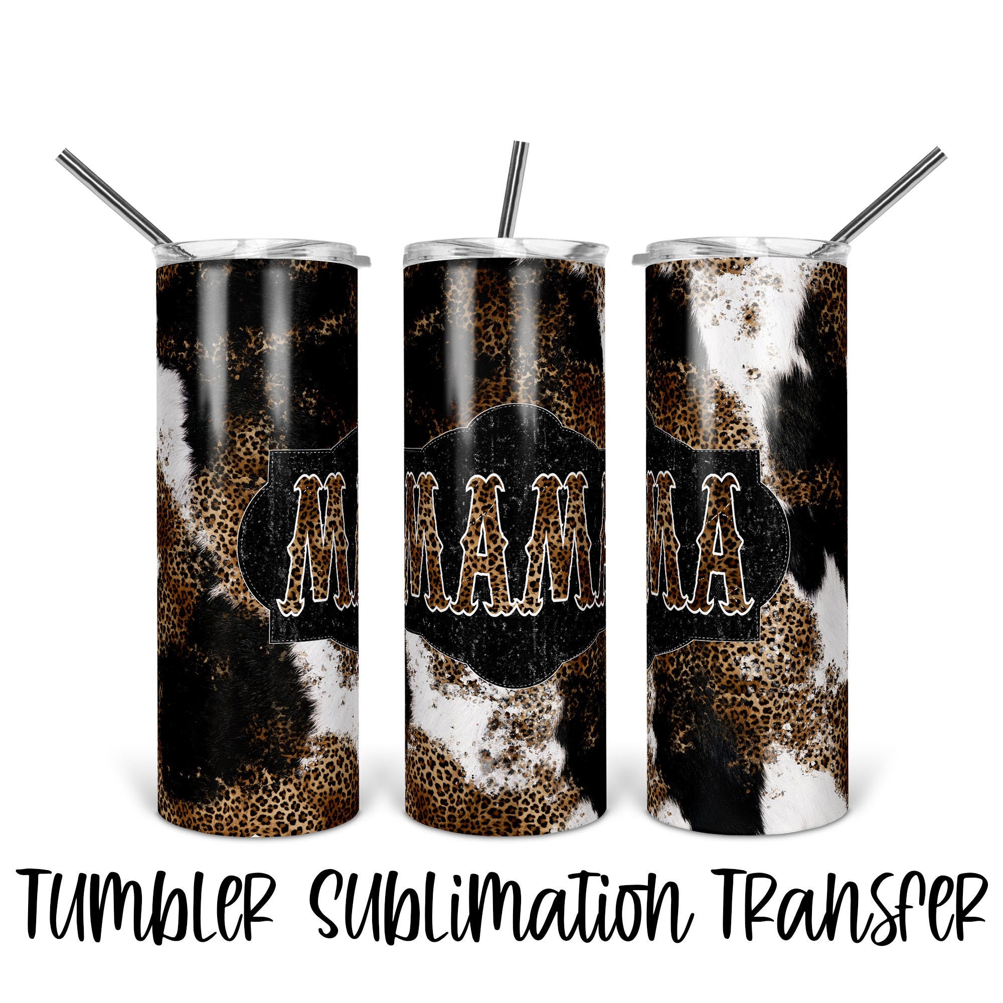 Mama Tumbler, Glitter and Dirt Mama of Both 20oz Skinny Tumbler