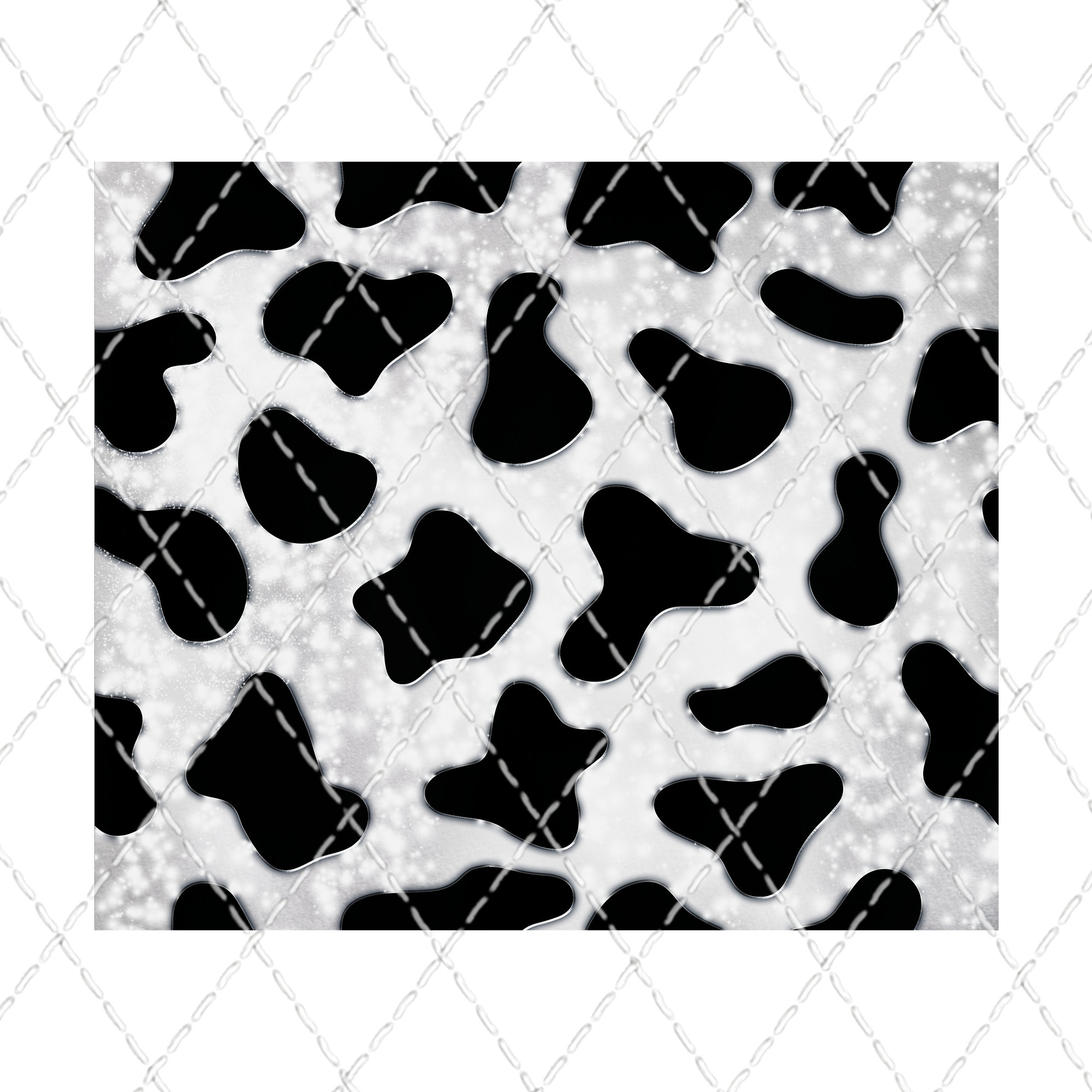Cow hide black and white sublimation for 20 oz tumbler transfer
